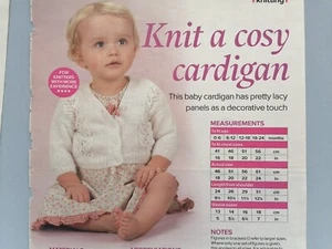 KNIT A COSY CARDIGAN Knitting Pattern, Birth-24months, 4ply - Magazine Pull Out - Picture 1 of 1