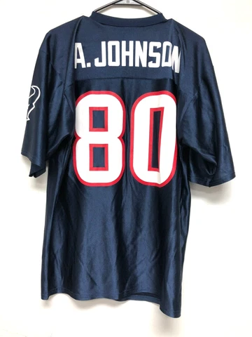 NFL Mens Blue Pullover V Neck Jersey Houstan Texans #80 A Johnson - Size M Cover