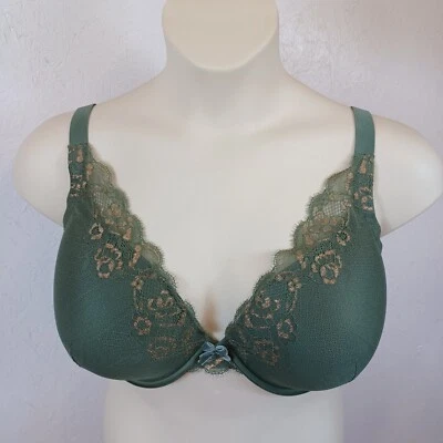Sujetador push up de encaje Ambrielle para mujer talla 42DDD verde con aros Foto 1 de 4