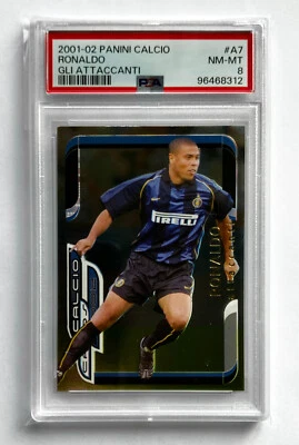 RONALDO Panini Calcio 2001-02 GLI ATTACCANTI #A7 - PSA 8 ПОЧТИ КАК НОВАЯ POP 4 - Изображение 1 из 4