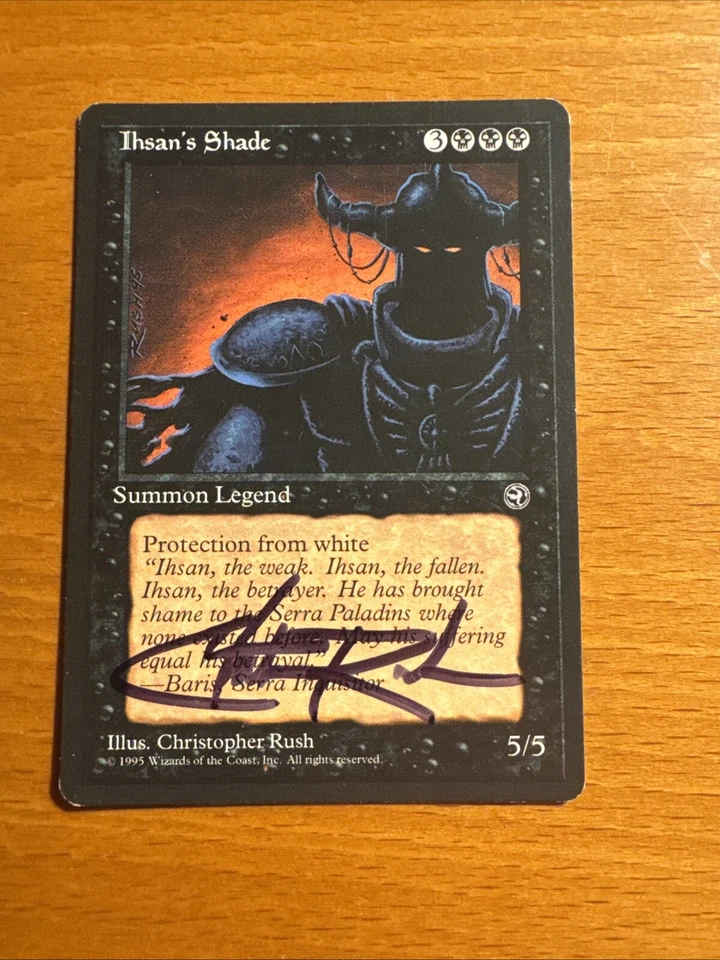MTG Ihsan's Shade Homelands Artist Signed Christopher Rush Magic The Gathering - Image 1 of 2