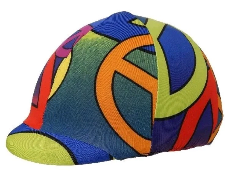 Resistente-1 Lycra Spandex Divertido Estampado Paz Signo Casco Cubierta Caballo Tachuela Equino 19-715 Foto 1 de 1