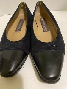 Alberto Gozzi Suede and Leather Stacked Heels- Size 39 - Picture 1 of 6