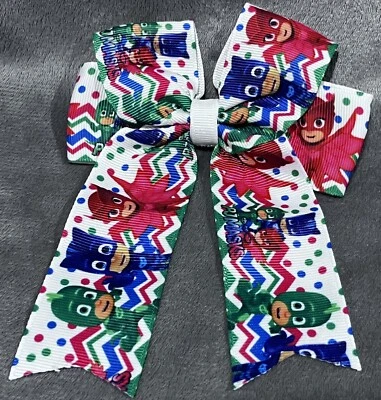 PJ Masks Hero Hair Bow Clip Accessory Dance Cheerleading Dress Up Fancy Fan Wear - Image 1 of 4