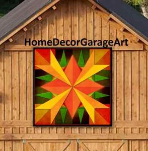 Barn Quilt Metal Sign Diamond Pattern II, Pennsylvania Dutch Amish Design - Picture 1 of 9