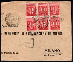 593 - Repubblica - Blocco 20 lire Invenzione pila su frontespizio, 06/11/1949 - Picture 1 of 1