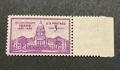 Estampilla única Idaho Statehood 1940 U.S. Sc # 896 3c MNH OG Foto 1 de 2