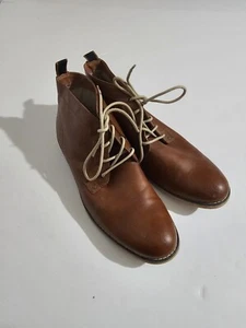 Men's H&M Brown Leather Round Toe Lace Up Oxford Dress Shoes Sz US 11.5 EUR 45 - Picture 1 of 7