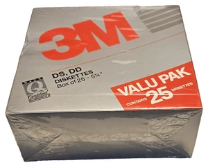 3M Double Sided DS, DD UnFormattedDiskettes IBM 25 Count 5-1/4" Disks 5.25 NEW - Photo 1/8