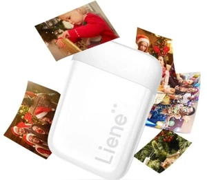 Liene 2x3” Mini Portable Instant Photo Printer Bundle, White w/ 50 photos - Afbeelding 1 van 2