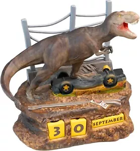 FIGURA OFICIAL ADORNO CALENDARIO PERPETUO PARQUE JURÁSICO T REX 3D EN CAJA ERIK - Imagen 1 de 5
