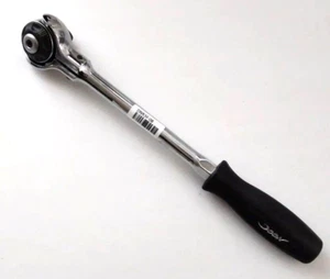 DEEN 3/8" FULL TURN ROUND COMPACT HEAD SWIVEL RATCHET HANDLE (205mm) DNR3F-08 - Picture 1 of 3