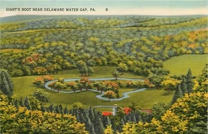 Bota Gigante Delaware River Water Gap Pennsylvania PA Postal - Imagen 1 de 2