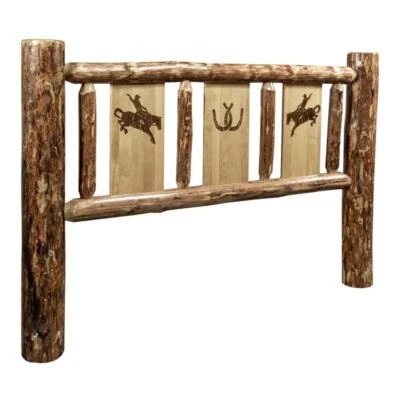 Montana Woodworks Glacier Country Bronc Wood California King Headboard in Brown - Image 1 of 4