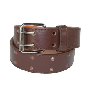 CTM Kids' 1 Inch Wide Leather Two Hole Jean Belt - Picture 1 of 14