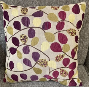 CaliTime Decorative Tapestry Throw Pillow with Plum Gold Burgundy Tan Art Deco - Picture 1 of 5