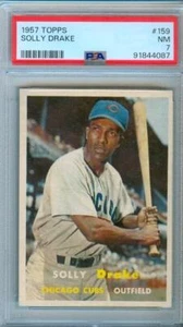 1957 Topps Baseball Card SOLLY DRAKE #159 Chicago Cubs PSA 7 - Picture 1 of 2