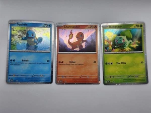 Pokémon TCG 151 Promo Bulbasaur SVP 046 - Charmander SVP 047 - Squirtle SVP 048 - Picture 1 of 3
