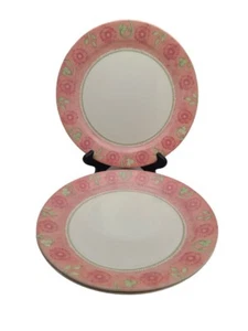 Set of 3 Corelle Heirloom Bloom  Dinner Plates 10.25" Pink Green Sandstone - Picture 1 of 6
