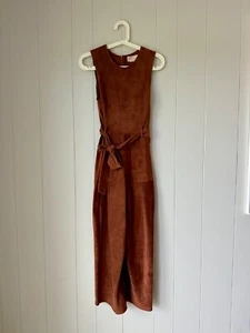 Anthropoligie Jumpsuit Brown Suede Romper size XS - Picture 1 of 7