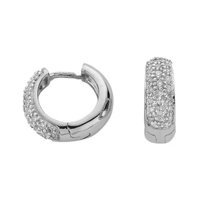 0.42ct Natural Round Brilliant Cut Diamond Claw-set Huggies Earring White Gold - Picture 1 of 6