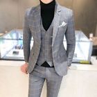 Men Dress Suits 3 Piece Set Slim Fit Blazer Jacket Vest Pants Business Costume