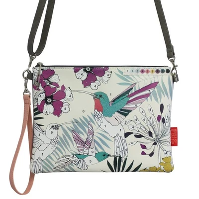 House of Disaster Designs Colour Me Vogel & Blumen Clutch Tasche mit Schultergurt - Bild 1 von 4