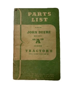 John Deere A Tractors PLRAI546 Parts Book - Picture 1 of 6