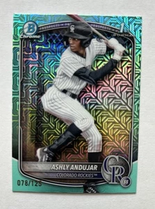 Ashly Andujar 2025 Bowman Chrome Aqua Mojo Refractor 1st Bowman #78/125 - Picture 1 of 2