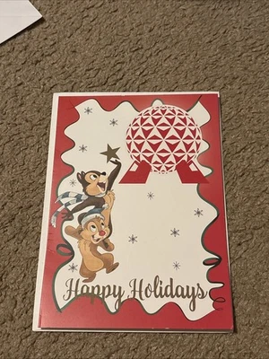 Tarjeta de felicitación navideña Chip N Dake EPCOT de los parques de Disney-nueva Foto 1 de 4