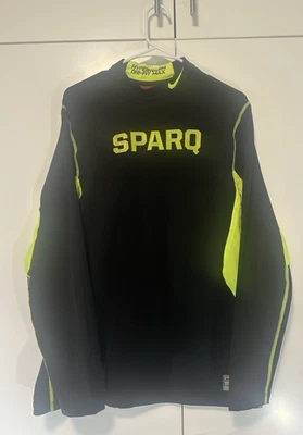 Nike Hyperwarm Max Dri-Fit Mens Long Sleeve Black/ Neon FITTED Mock Neck Shirt L - Image 1 of 4