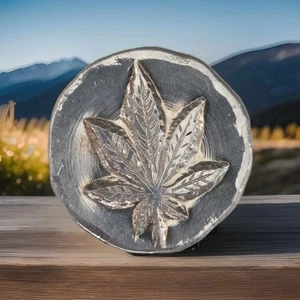 Hayleybug Mint 2 oz .999 Fine Silver Round  Hand-Poured Limited Cannabis Leaf - Picture 1 of 2