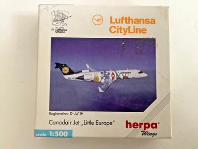 Herpa Wings 511445 1:500 CRJ Canadair CRJ Lufthansa 'Little Europe' D-ACJH NIB - Image 1 of 4