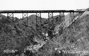 Postal MX: RPPC SP Tren en Puente, Punto Salsipuedes, Jalisco, MÉXICO - Imagen 1 de 2