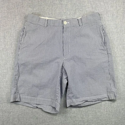 Pantalones Cortos Brooks Brothers Seersucker Para Hombre Talla 34 Azul Blanco Rayas Algodón Preppy Foto 1 de 4