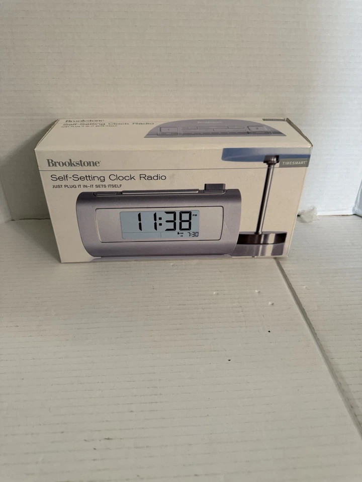 Brookstone 4511 TimeSmart Self Setting Digital Dual Alarm Clock -New - Image 1 of 4