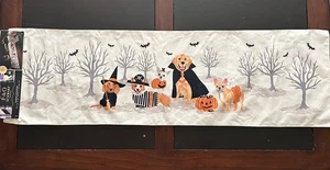 FAO schwarz Halloween Tischläufer Corgi Dackel Hund Kostüm Kürbisse beleuchtet - Bild 1 von 9