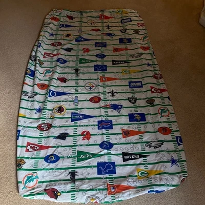Sábana bajera ajustada de fútbol americano de la NFL vintage logotipos de equipo diseño de campo Bibb Company Foto 1 de 4