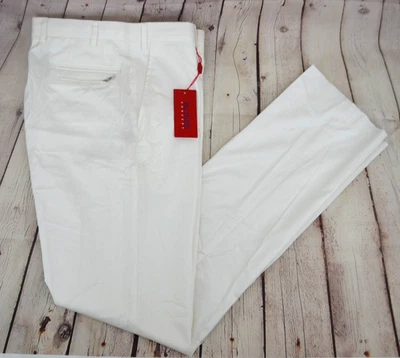 PAL ZILERI Concept Men's Flat Front Cotton Dress Pants SIZE 34 Ivory NWT - Image 1 of 4