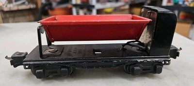 Lionel O Ga. Prewar #3659 Remote Control Red & Black Operating Dump Car (9G) - Image 1 of 4