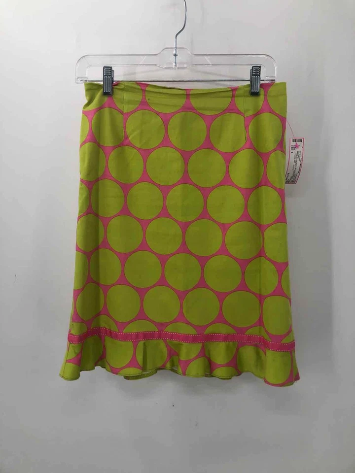 Pre-Owned Skirtin Around Green Size 2 Polka Dot Pencil Mini Skirt - Image 1 of 3