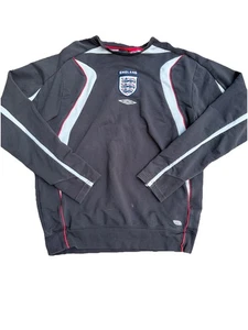 Vintage Umbro England 2000s Training Sweatshirt Soccer Men SZ 2XL Black Rare Y2K - Picture 1 of 6