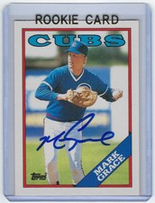 1988 CUBS Mark Grace signed ROOKIE card Topps Traded #42T AUTO RC Autographed