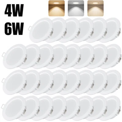 60X 4W/6W LED Einbaustrahler Dimmbar Decken Leuchte Flach Strahler 230V Spot Set - Bild 1 von 4