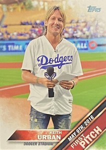 2016 Topps First Pitch #FP-5 Keith Urban Los Angeles Dodgers Baseball Card