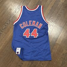 New Jersey Nets Derrick Coleman Jersey Champion Mens 44 Vintage Blue