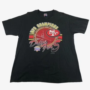 Vintage 49ers Super Bowl Shirt Adult XL Black San Francisco XXi Drive For 5 90s - Picture 1 of 12