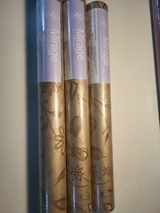 3 Rolls NOS Golden Metallic Floral Wallpaper 11ydx20.5" Mirage Brand NICE SEALED - Picture 1 of 10