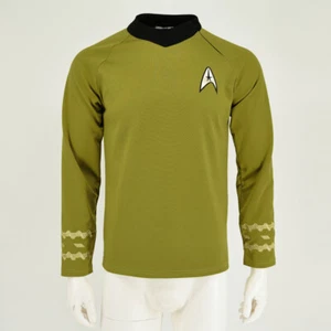 Cosplay TOS Captain Kirk Gold Shirts Spock Blue Uniforms Red Starfleet Tops Mens - Picture 1 of 45