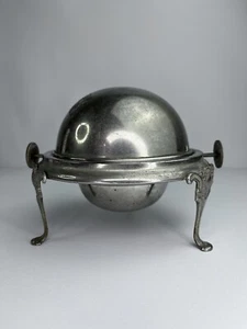 Silverplate Roll-Top Breakfast Serving Dome Warmer Vintage Antique kitchenware - Picture 1 of 9